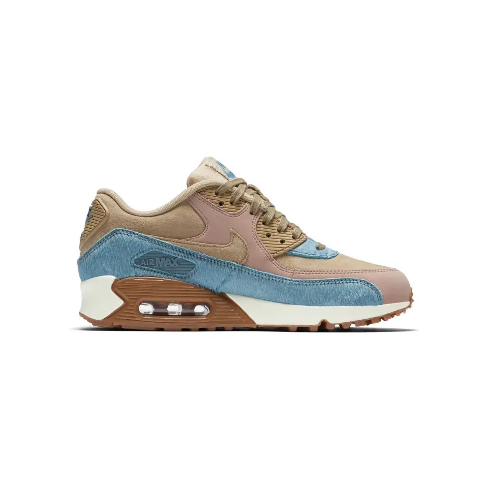 Nike Air Max 90 Embossed Fur Pony (W) “Mushroom / Smoky Blue / Particle Pink” (898512-200)