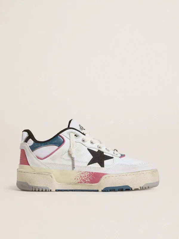 Golden Goose Forty2 With Black Star And Silver Foiled Leather Heel Tab (GWF00630.F007371.82954)