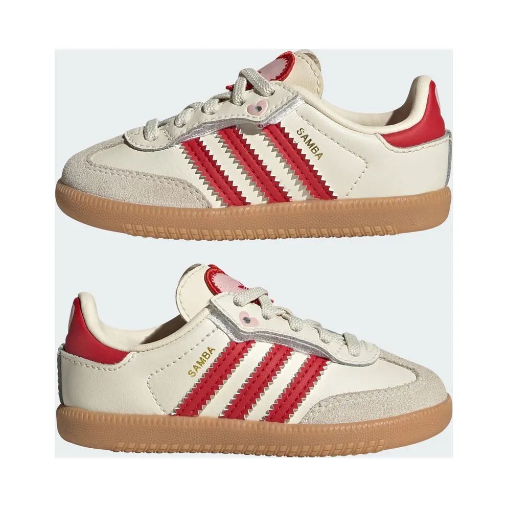 Adidas SAMBA OG COMFORT CLOSURE Shoes MET ELASTISCHE VETERS Cream White / Better Scarlet / Gum (KI6682)