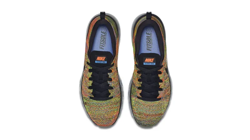Nike Flyknit Air Max Multi-Color Chalk Blue Hyper Orange (W) Black/Black/Chalk Blue (620659-005)