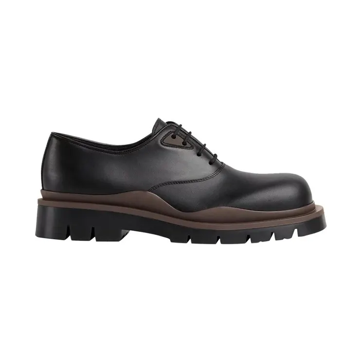 Bottega Veneta Tire Lace Up Leather Shoes Black (667073VBS501314)