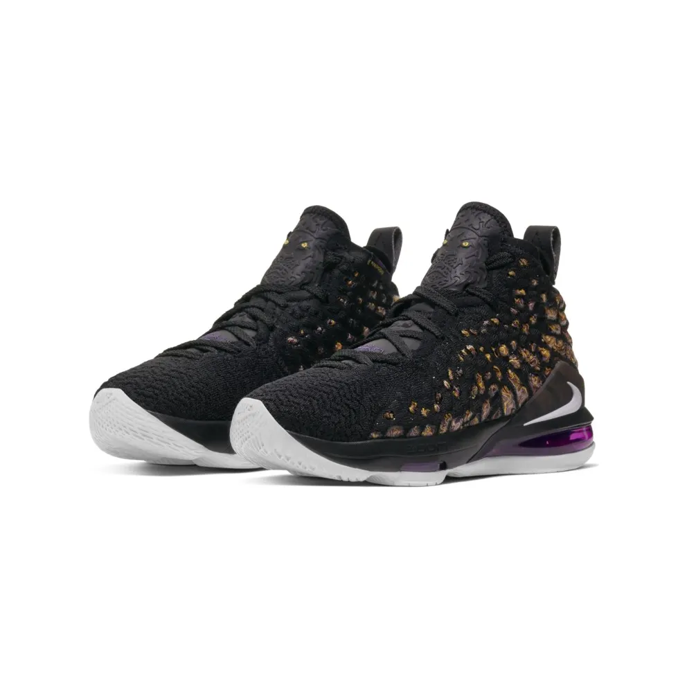 Nike LeBron 17 Lakers (GS) Black/White-Eggplant-Amarillo (BQ5594-004)