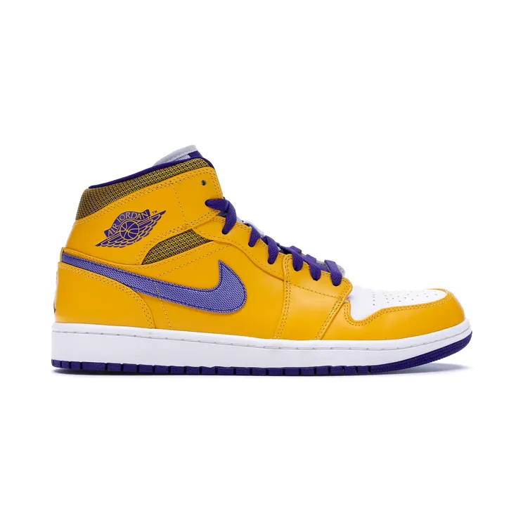 Air Jordan 1 Mid “University Gold / White / Grape Ice / Yellow” (554724-708)