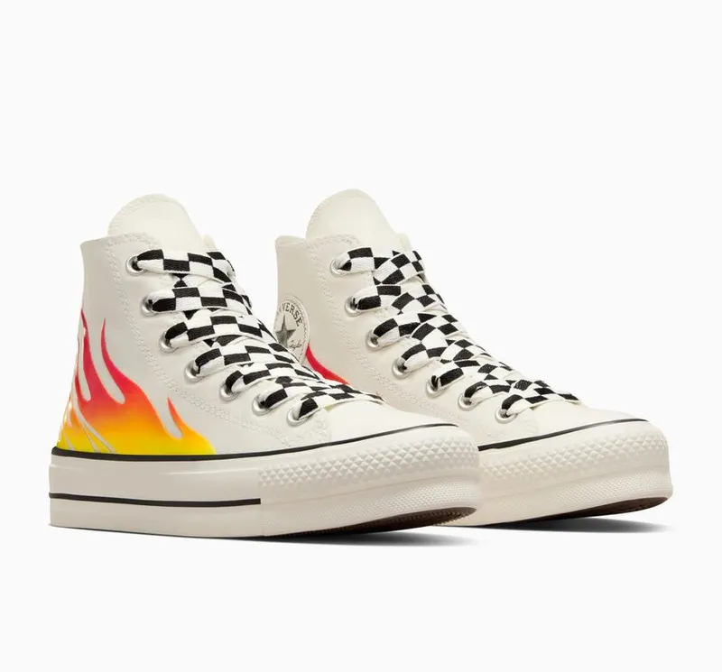 Converse Chuck Taylor All Star Lift Platform Flames Egret/enamel Red/Black – “White” (A07892C)