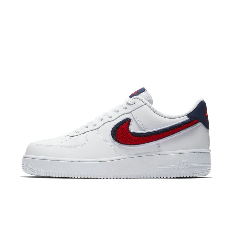 Nike Air Force 1 Low 3D Chenille Swoosh White Red Blue White/University Red-Blue Void (823511-106)