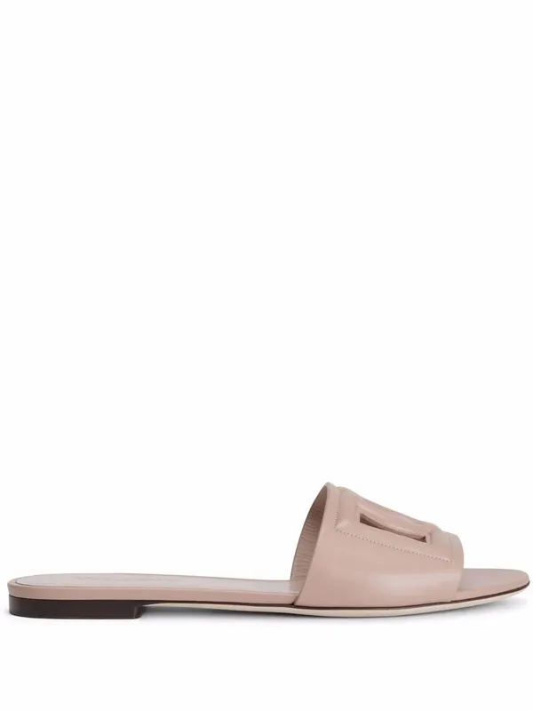 Dolce & Gabbana Dg Logo Leather Flat Sandals CQ0436AY32980402