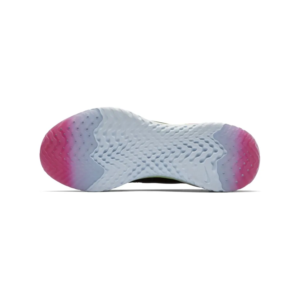 Nike Epic React Flyknit 2 Black Sapphire Hyper Pink (GS) Black/Black-Sapphire-Lime Blast-Hyper Pink-Blue Tint (AQ3243-003)