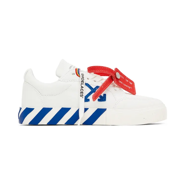 Off-White Kids White & Blue Canvas Vulcanized Low Sneakers (OBIA003F21FAB0010145)