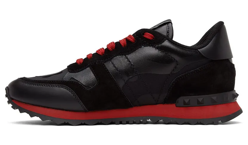 Valentino Garavani Black & Red Camo Rockrunner Sneakers (WY2S0723NSD) (3)