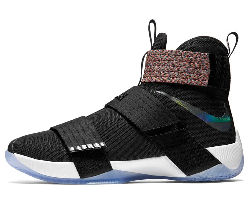 Nike LeBron Soldier 10 ‘Iridescent’ Black/Black-Cosmic Purple-Hyper Jade (844374-085)