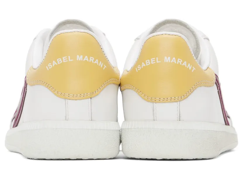 Isabel Marant White & Burgundy Bryce Sneakers (22PBK0029-22P075S) (4)