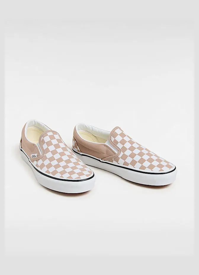 Vans Classic Slip-On Checkerboard Warm Taupe Brown White (VN000D6YE2V)