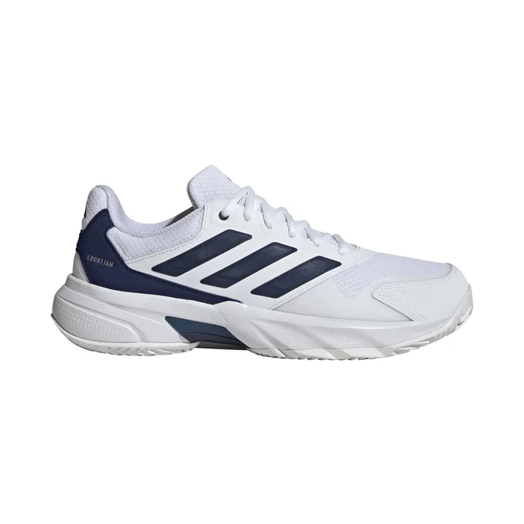 adidas Courtjam Control 3 Clay Tennis “Cloud White / Dark Blue / Cyber Metallic” (KI3439)