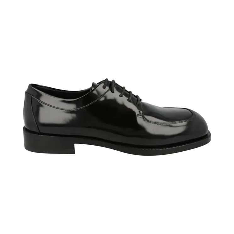 Ferragamo Patent Dinamic Lace-up Derby Shoes -Wide Width Black (027259-772459-2E)