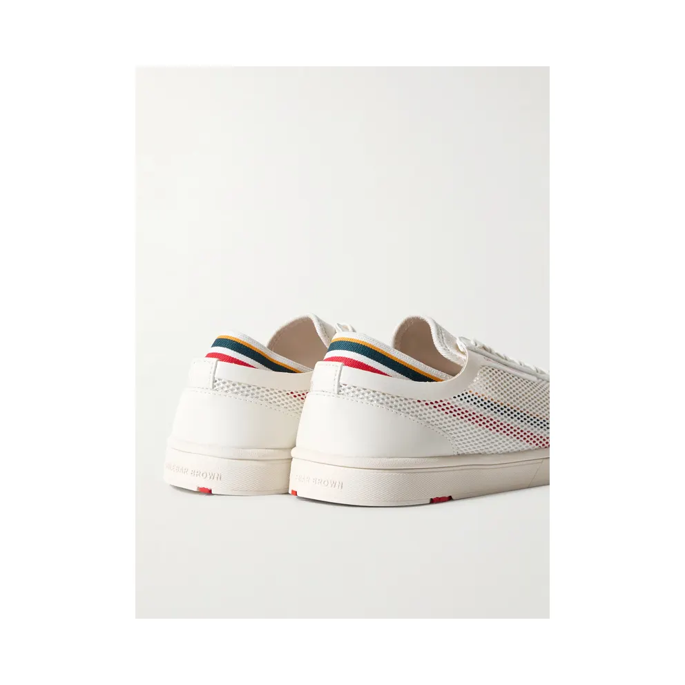 Orlebar Brown Larson Striped Mesh and Canvas Optic White / Orange / Aqua (281970)
