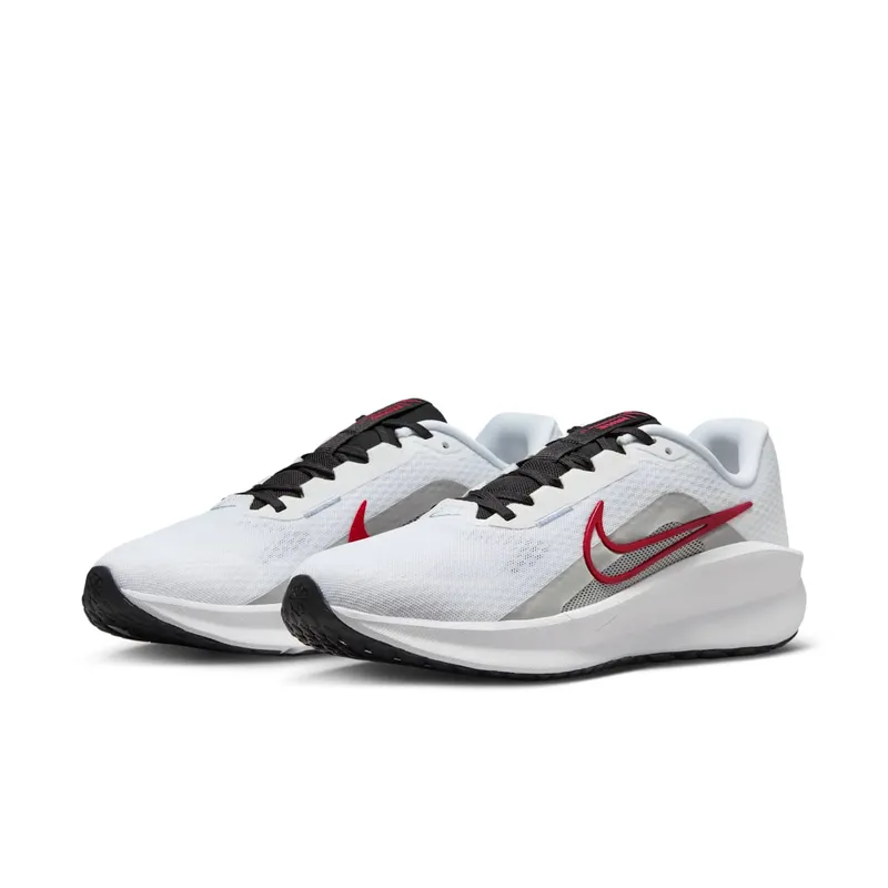 Nike Downshifter 13 White Light Smoke Grey Black Fire Red (FD6454-104)