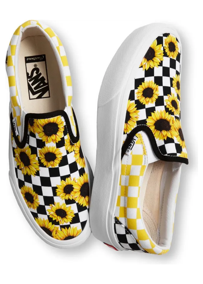 VANS Gepersonaliseerde Sunflowers Slip-on Platform Wit (VN0A3CST737)