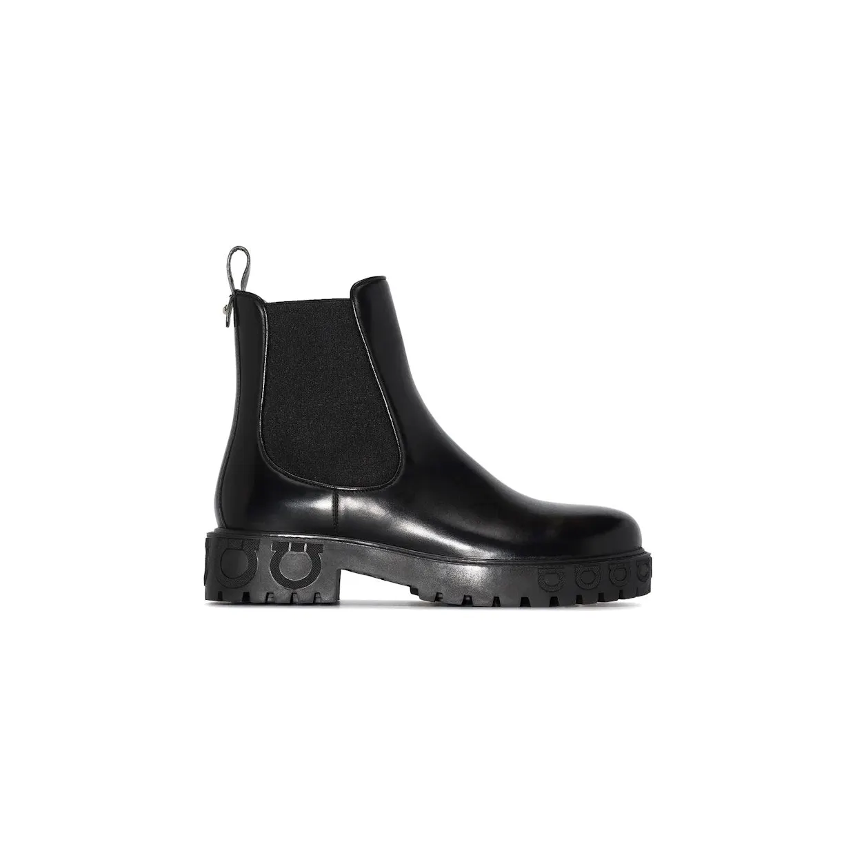 Ferragamo Gancini Logo Detail Chelsea Boots Black (01N662741326)