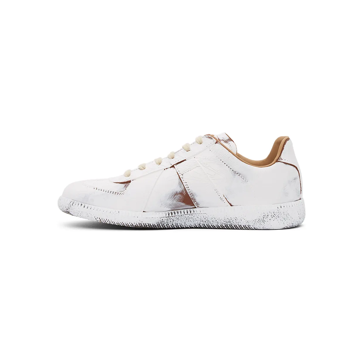 Maison Margiela Brown & White Paint Crack Replica Sneakers (S37WS0562 P3714 H8321) (3)