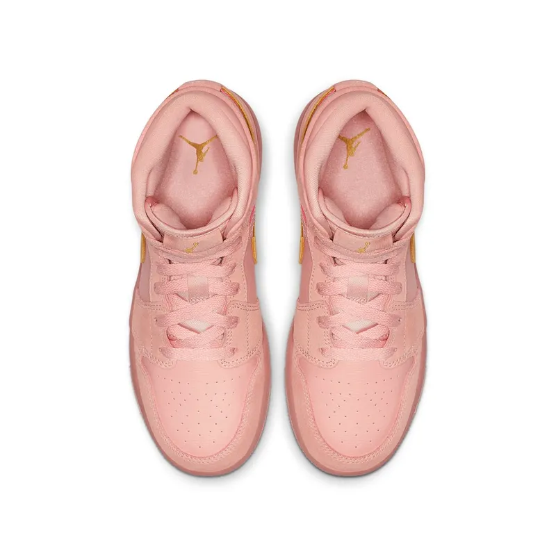 Jordan 1 Mid Coral Gold (GS) Coral Stardust/Club Gold-Coral Stardust (BQ6931-600)