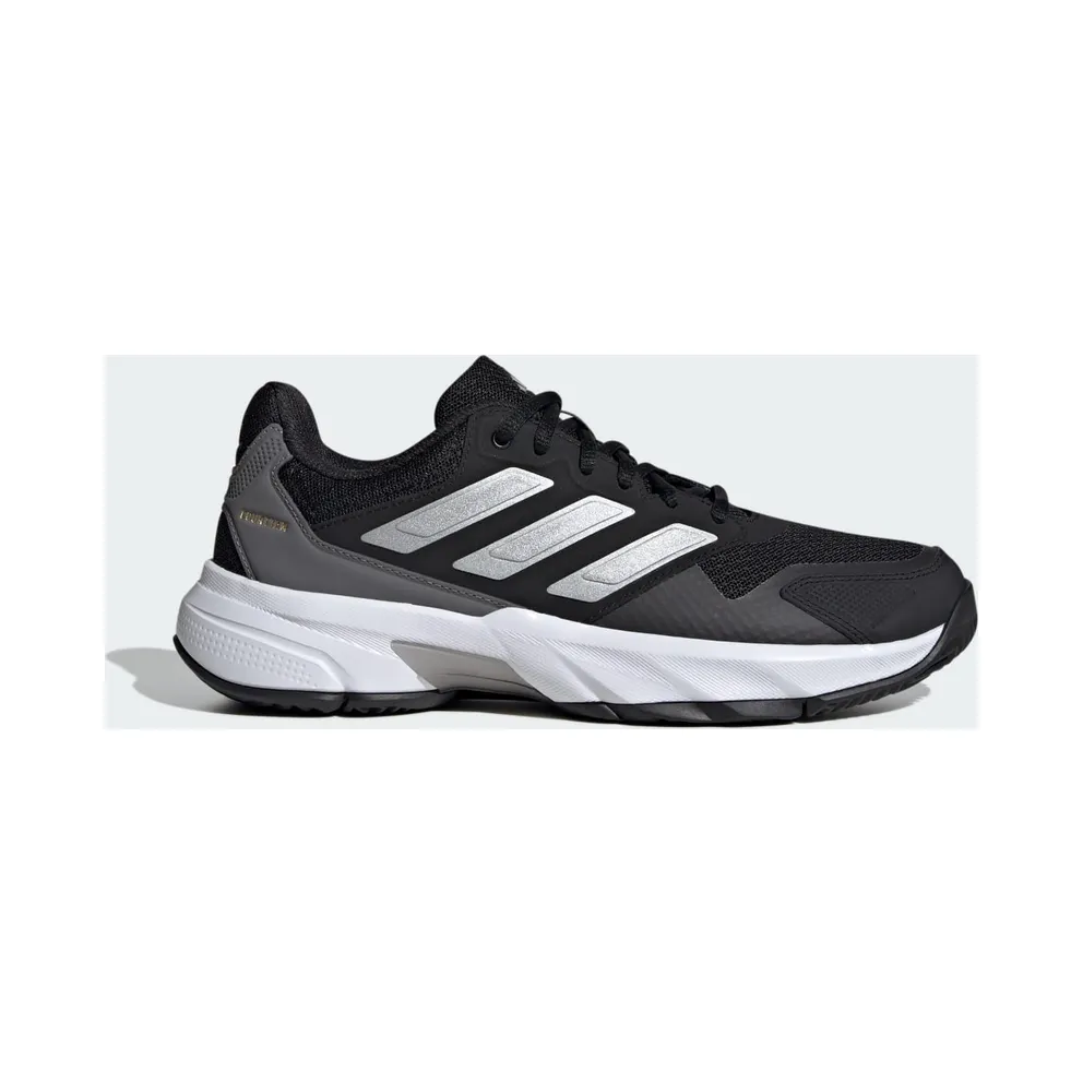 Adidas CourtJam Control 3 Tennisschuhe Core Black / Silver Metallic / Grey Four (ID2458)