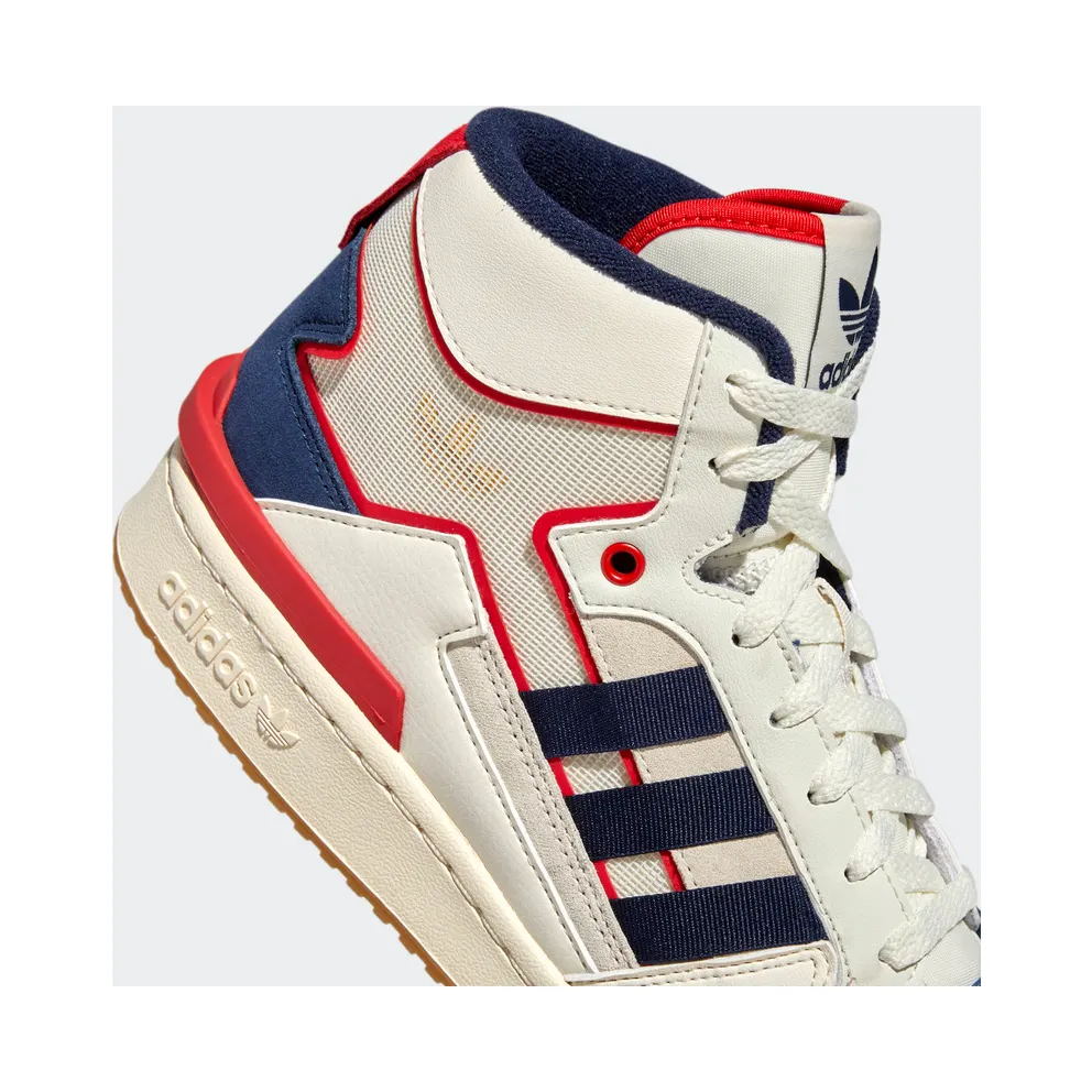 Adidas Forum Exhibit Mid Off White / Collegiate Navy / Scarlet (HQ1482)