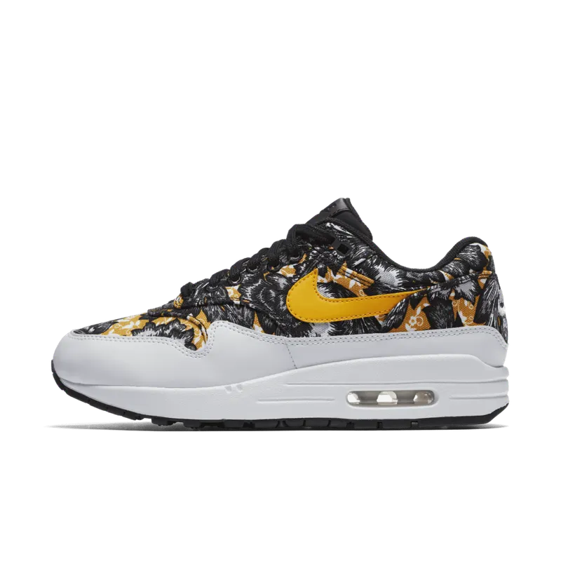 Nike Air Max 1 Tropical Floral (W) White/University Gold-Black (633737-100)