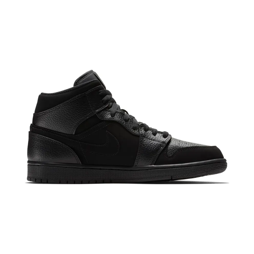 Jordan 1 Mid Black Dark Smoke Grey Black/Dark Smoke Grey-Black (554724-064)