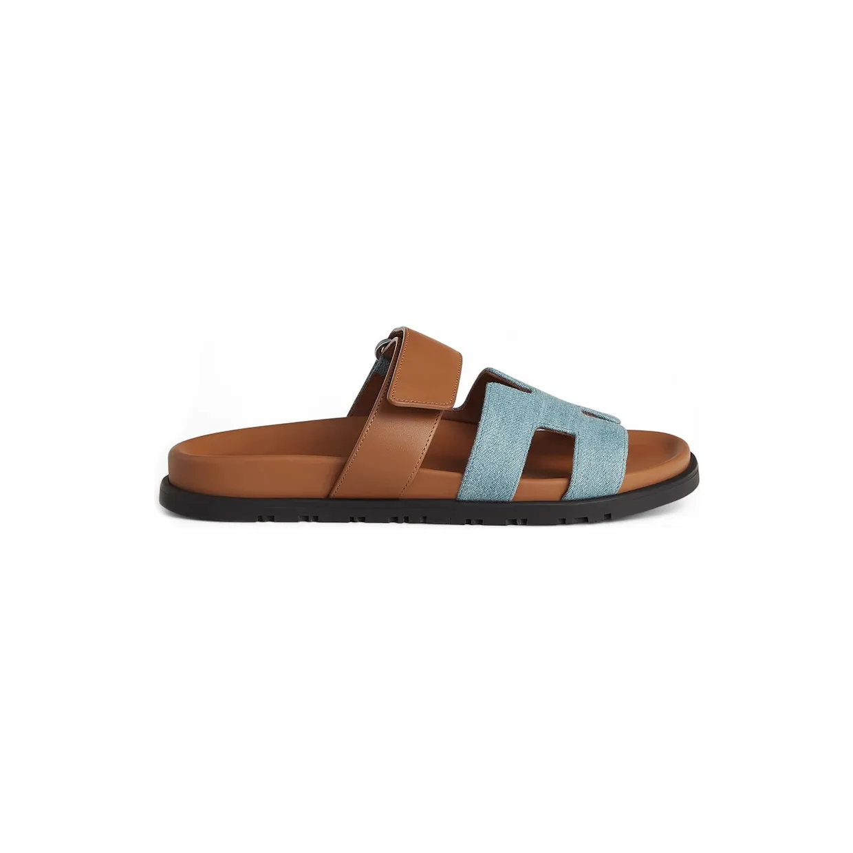 Hermes Chypre Sandal Bleu Clair Denim Naturel Calfskin (H231125Z-CB350)