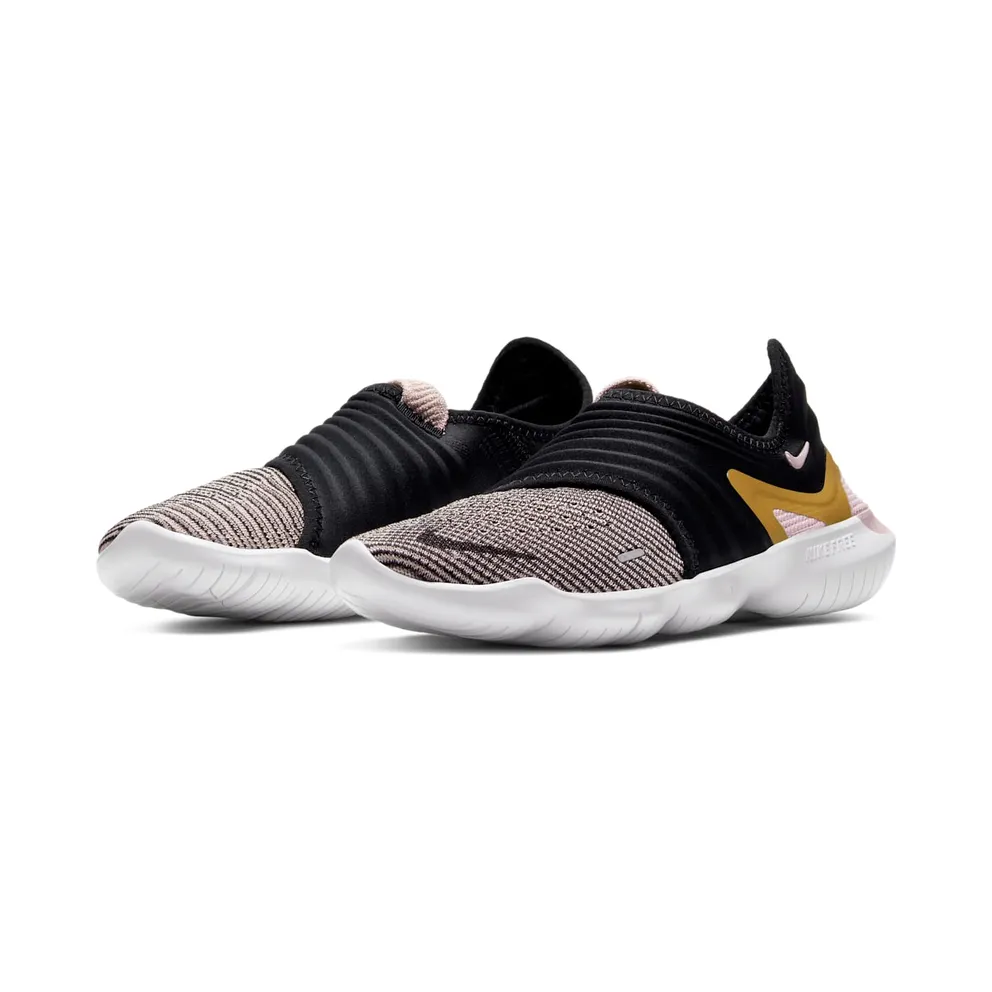 Nike Free RN Flyknit 3.0 “Black / Plum Chalk / Metallic Gold” (AQ5708-010)