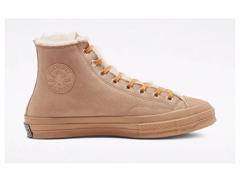 Converse Chuck 70 Hi x Tri Panel Khaki Shearling (166318C)