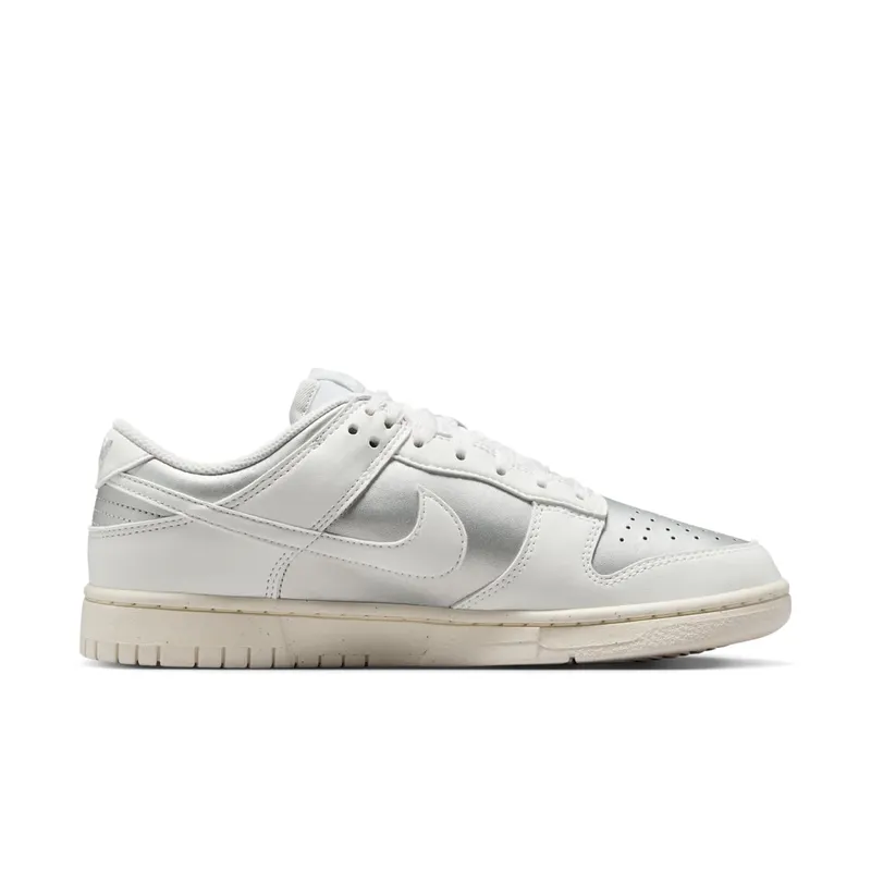 Nike Dunk Low Next Nature “Sheer Lace Pack – Metallic Platinum” (IB7311-001)