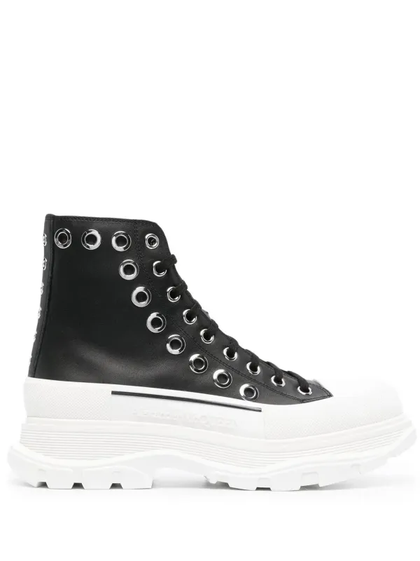 Alexander McQueen Joey Sneakers mit Ösendetail – Schwarz (727806WIATF)