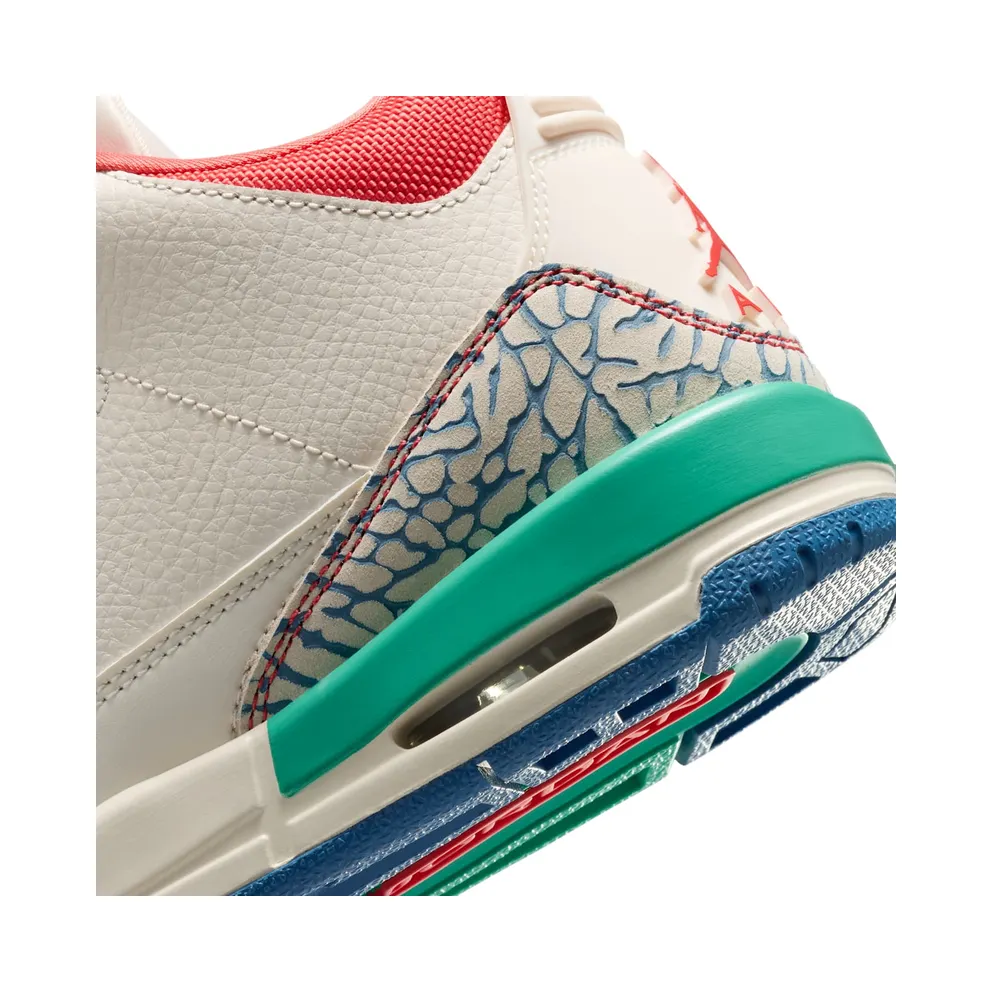 Air Jordan 3 – Play Your Way – “Chalk / True Blue / Kinetic Green / Track Red” (IO2076-100)