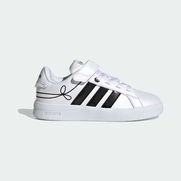 adidas Grand Court 3.0 Girls Shoes Children “Cloud White / Core Black / Hi-Res Yellow” (KH8835)