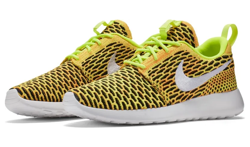 Nike Roshe One Flyknit Volt/White-Total Orange-Black (W)