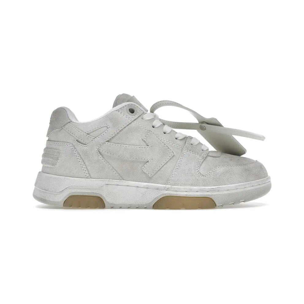 OFF-WHITE Out Of Office OOO Low Tops Vintage Suede Destressed White (OMIA189F22LEA0120101)