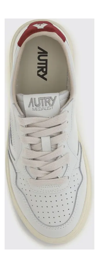 Autry Medalist Low Sneakers in Calf Leather with Perforated Toe Bianco 3 (AULWBJ01) (3)