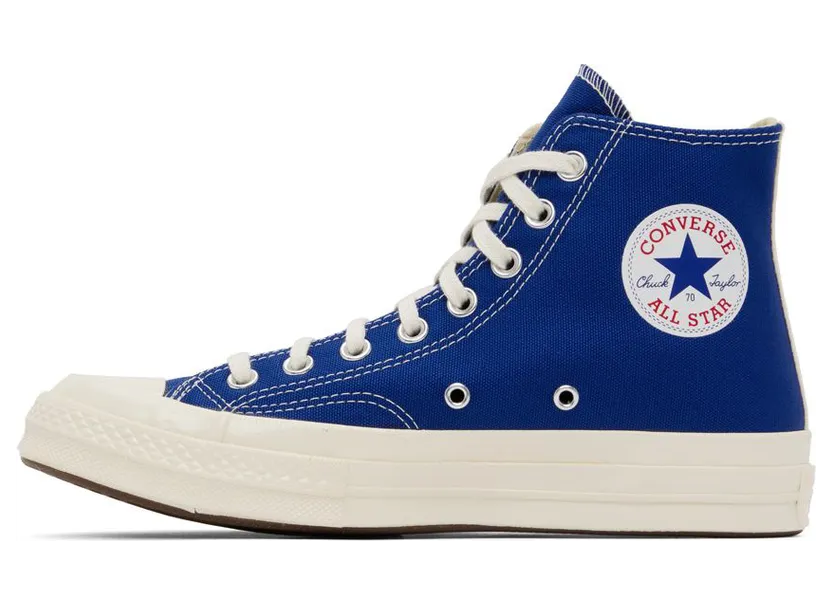 Comme des Garçons Play Blue Converse Edition Half Heart Chuck 70 High Sneakers (P1K122) (3)