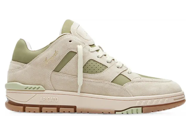 Axel Arigato Area Lo Panelled Suede “Neutrals/Green” (F4011001) (5)