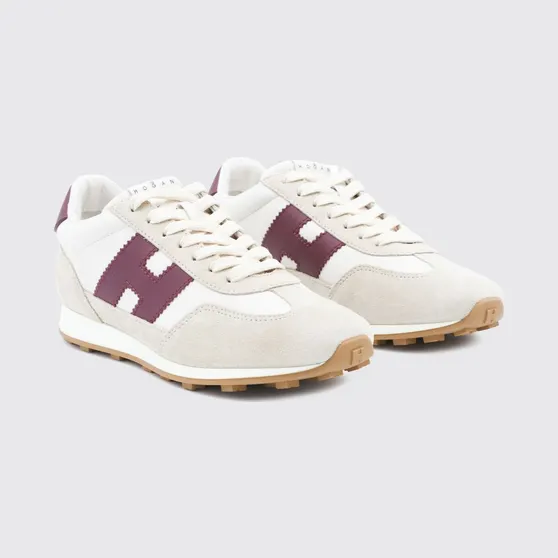 Hogan H727 Smooth and Suede Leather Sneakers with Side H Monogram White (HXW7270GH00UHC9998)