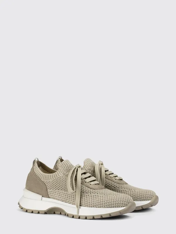 Doucal’s Crochet Knit and Suede Beige (DD8765WHINPZ849SC05)