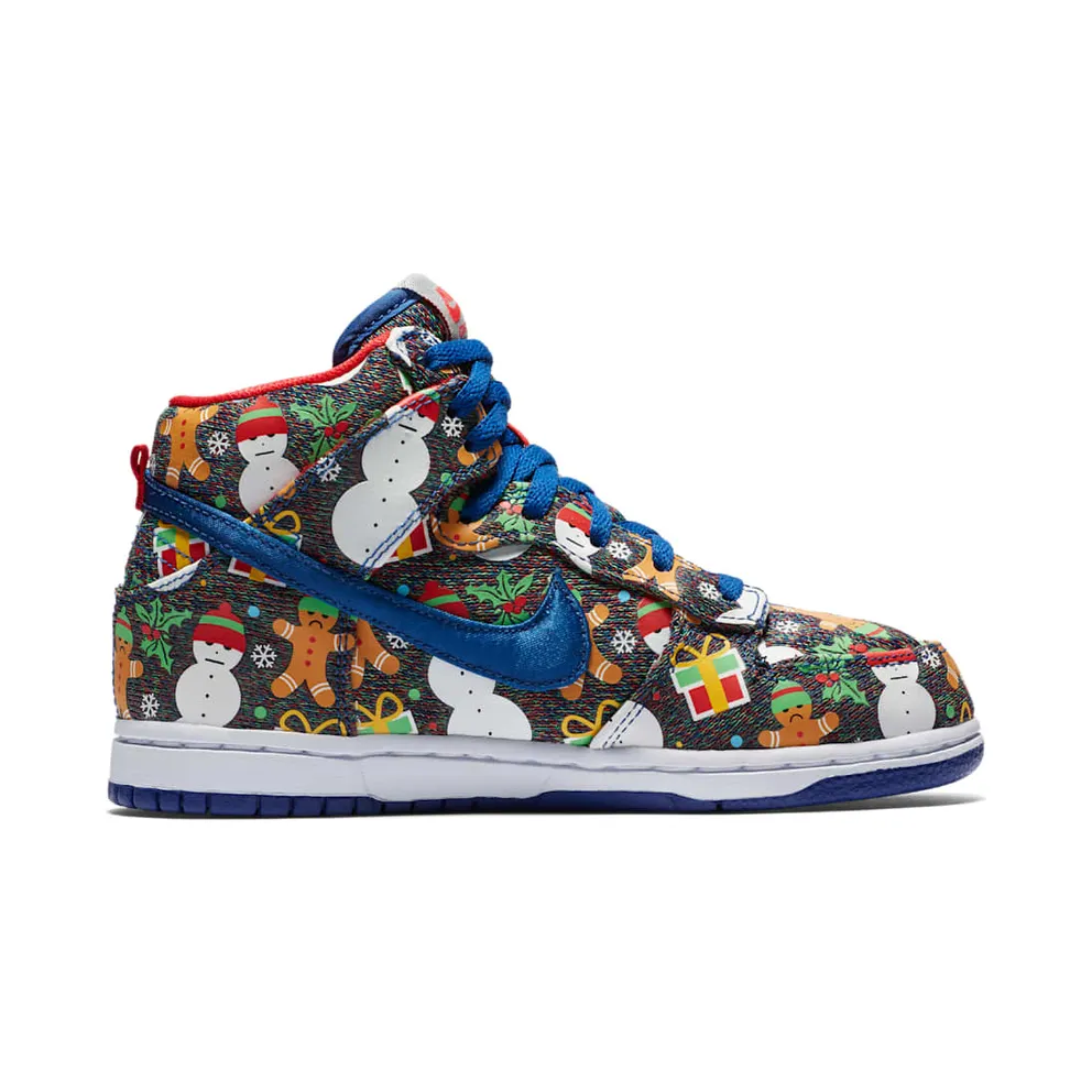 Nike SB Dunk High Concepts Ugly Christmas Sweater 2017 (PS) Blue Ribbon/Blue Ribbon-Atom Red (AO1557-446)