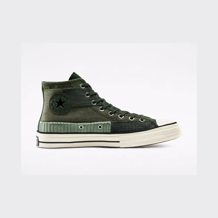 Converse Chuck 70 Hi ‘Mono Patchwork – Black Forest’ Black/Forest Green/Egret/Sand (167138C)