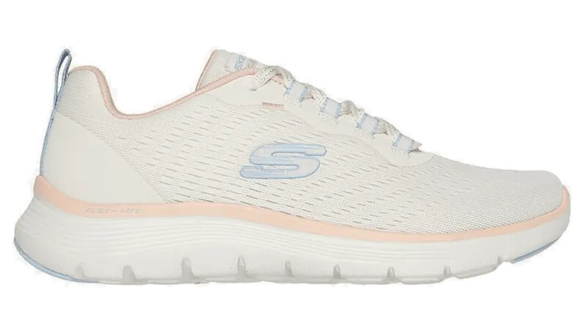 Skechers Flex Appeal 5.0 Natural Mesh / Light Blue / Peach Trim (150201-NTMT)