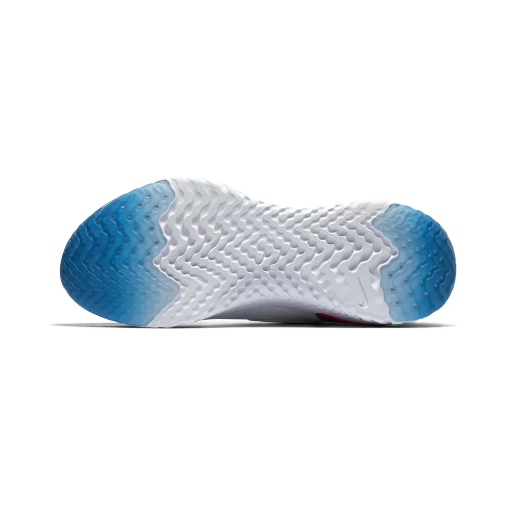 Nike Epic React Flyknit White Racer Blue Pink Blast (W) White/White-Racer Blue-Pink Blast (AQ0070-101)