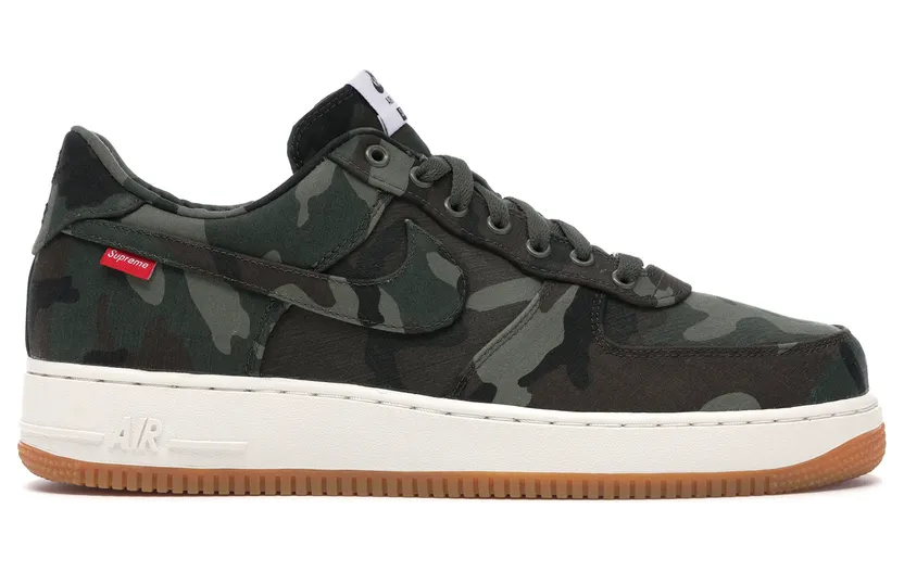 Nike Supreme x Air Force 1 Low Premium ’08 NRG ‘Camo’ Cargo Khaki/Baroque Brown-Black (573488-330)