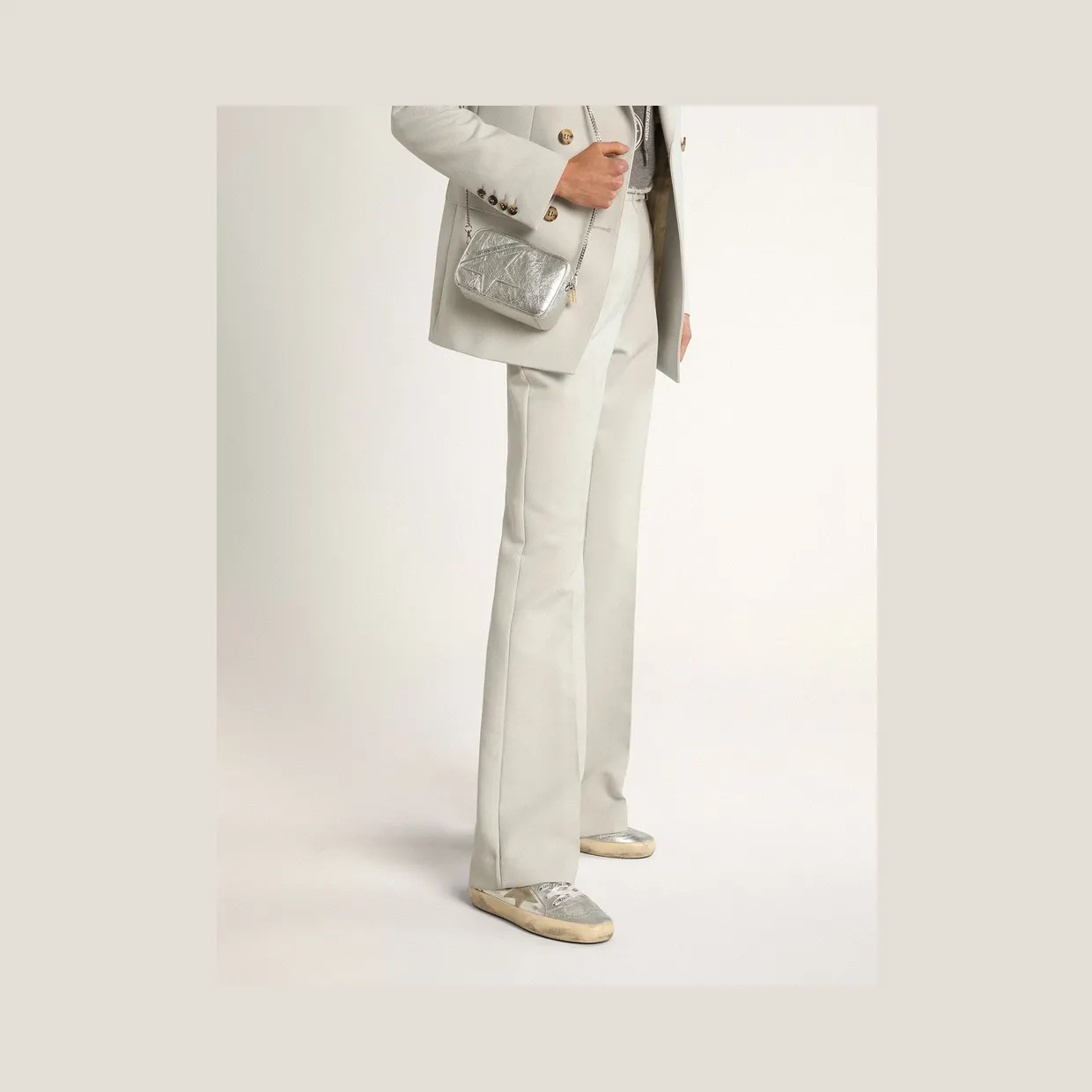 Golden Goose Mid Star In Silver Laminated Leather With Dove Gray Star (GWF00122.F002794.70216) (3)