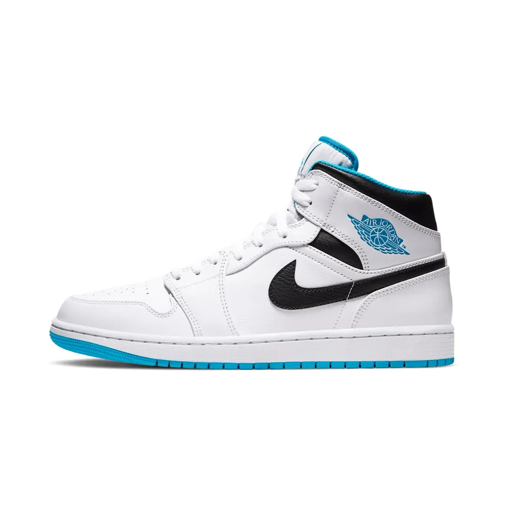 Jordan 1 Mid Laser Blue White/Laser Blue-Black (554724-141)