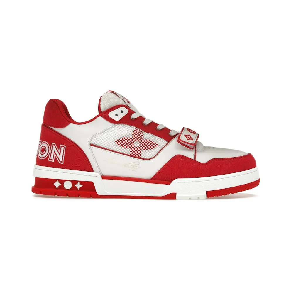 Louis Vuitton Trainer Red Monogram Denim (1ABLXI)